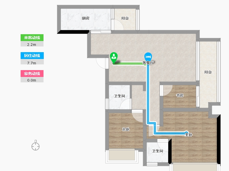 重庆-重庆市-金科天壹府-73.16-户型库-动静线