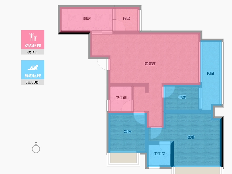 重庆-重庆市-金科天壹府-73.16-户型库-动静分区