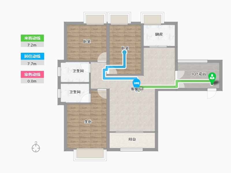 云南省-昆明市-清河居花栖里-93.78-户型库-动静线