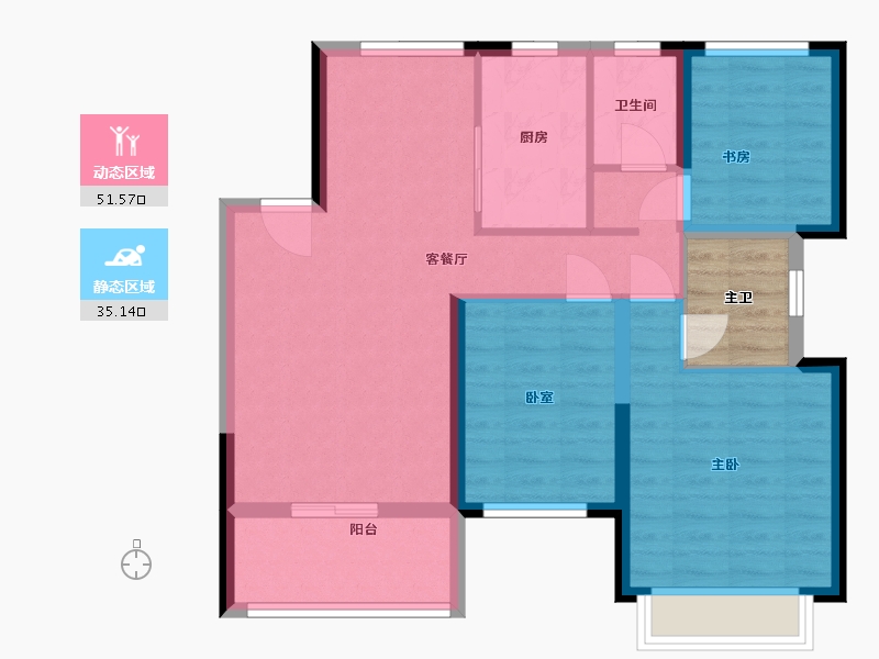 江苏省-徐州市-鱼先生的时代-81.38-户型库-动静分区