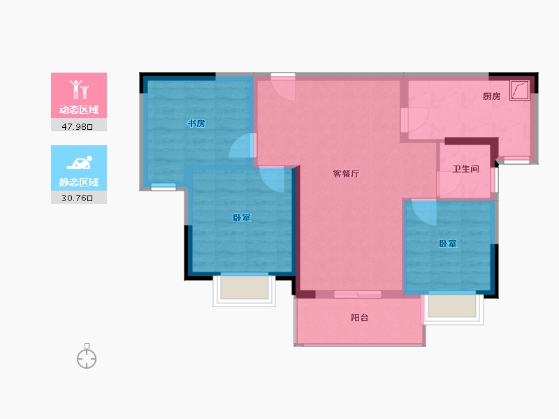 江苏省-徐州市-金地格林世界-70.42-户型库-动静分区