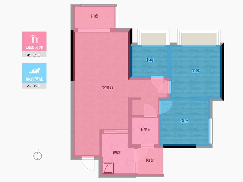 四川省-攀枝花市-恒邦双林·悦山府-65.00-户型库-动静分区