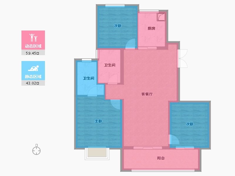 江苏省-徐州市-金泰悦城-92.00-户型库-动静分区