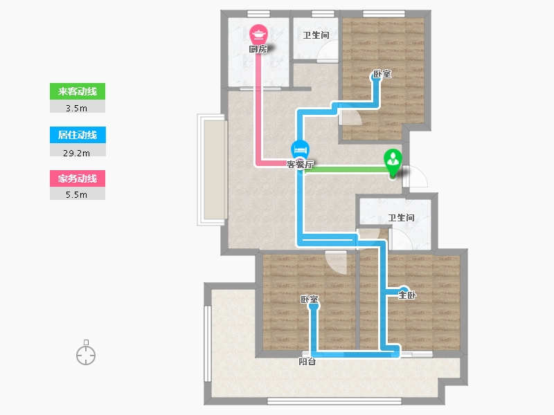 江苏省-徐州市-荣华棠玥府-98.40-户型库-动静线