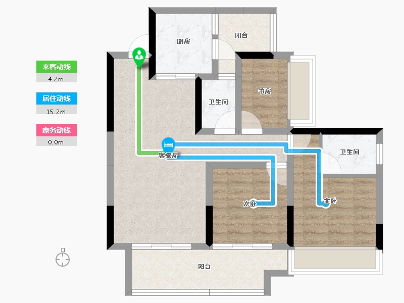 重庆-重庆市-时代云著-73.28-户型库-动静线