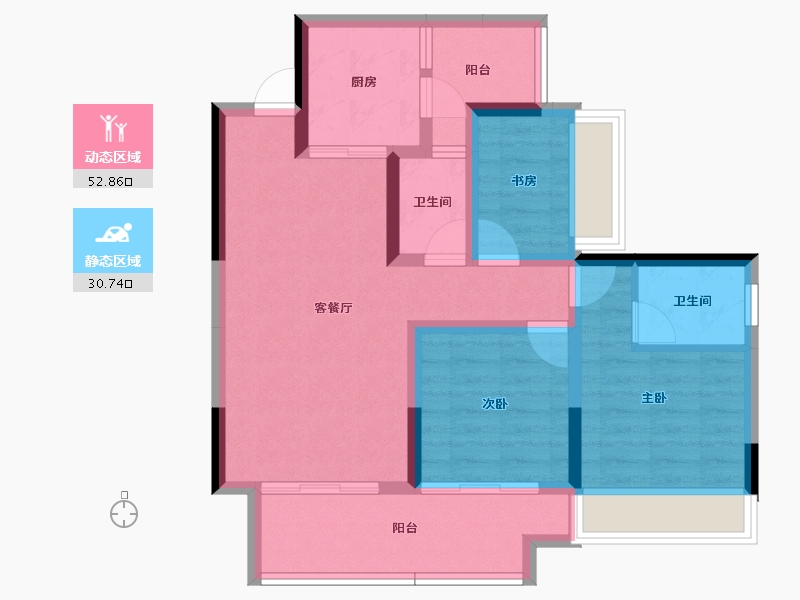 重庆-重庆市-时代云著-73.28-户型库-动静分区