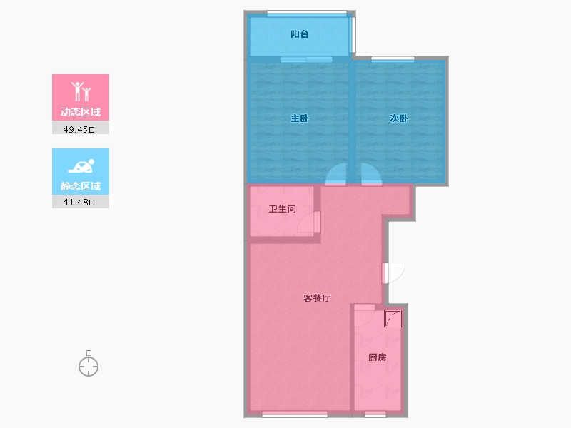 陕西省-西安市-地矿大兴苑-86.10-户型库-动静分区