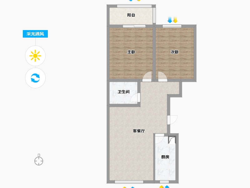 陕西省-西安市-地矿大兴苑-86.10-户型库-采光通风