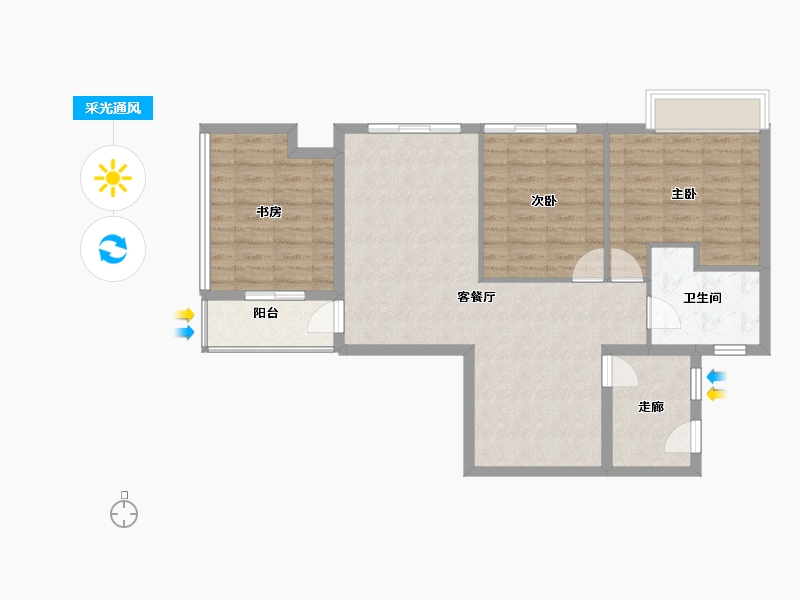 重庆-重庆市-横山归原小镇-83.37-户型库-采光通风