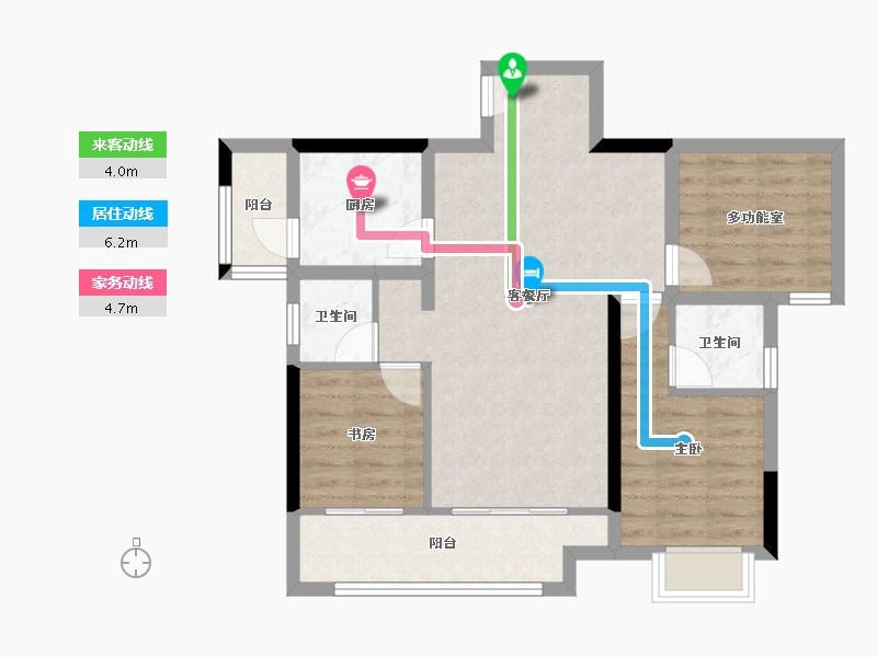 重庆-重庆市-金科天壹府-76.39-户型库-动静线