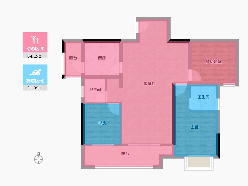 重庆-重庆市-金科天壹府-76.39-户型库-动静分区