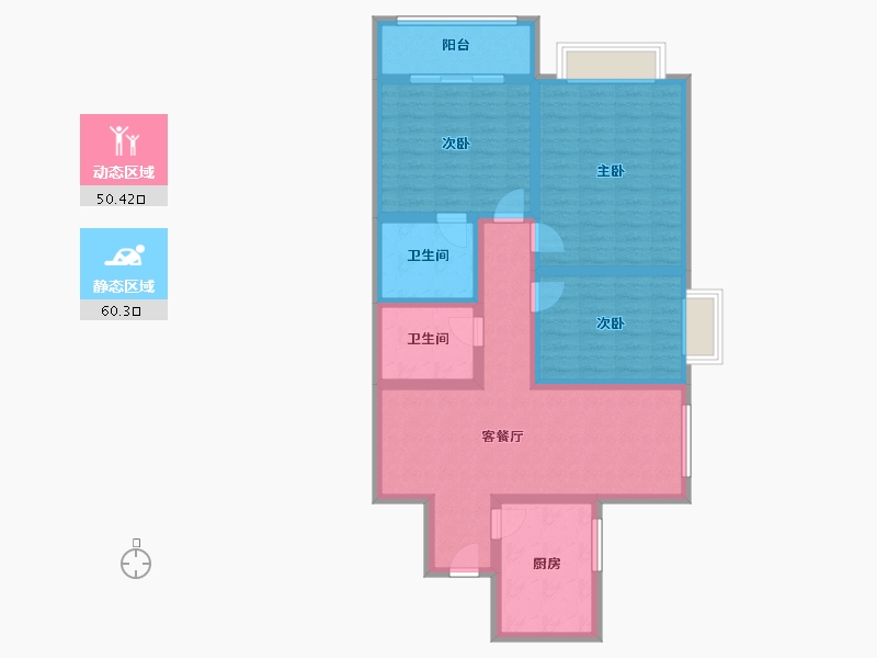 山西省-太原市-金榜逸家B区-99.06-户型库-动静分区