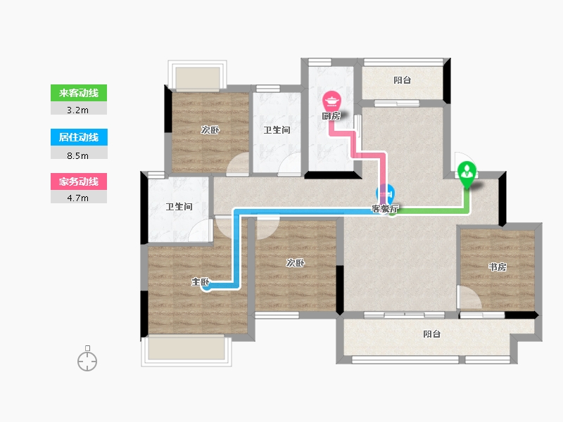 重庆-重庆市-葛洲坝御湖蘭园-92.97-户型库-动静线