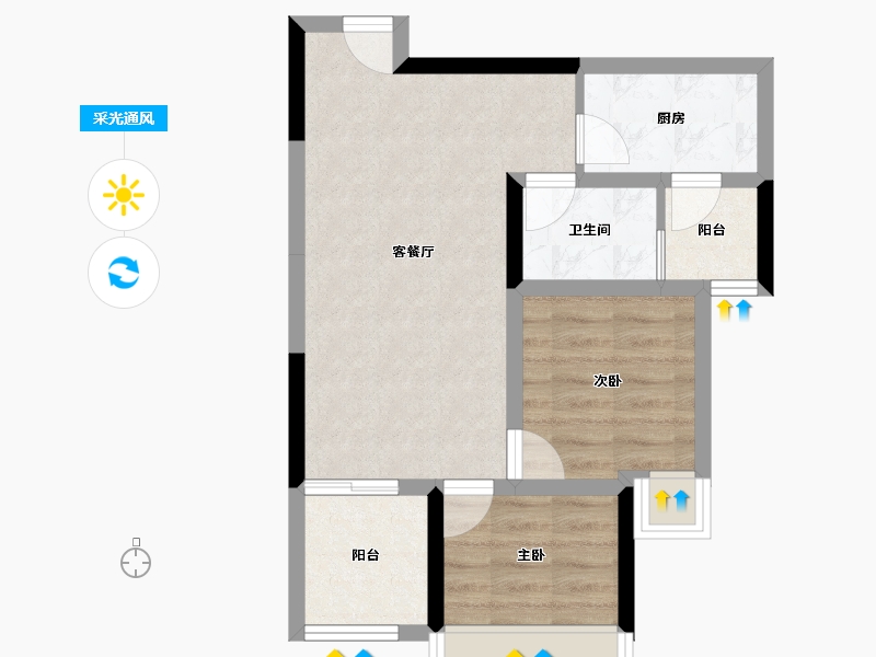 重庆-重庆市-时代云著-51.56-户型库-采光通风