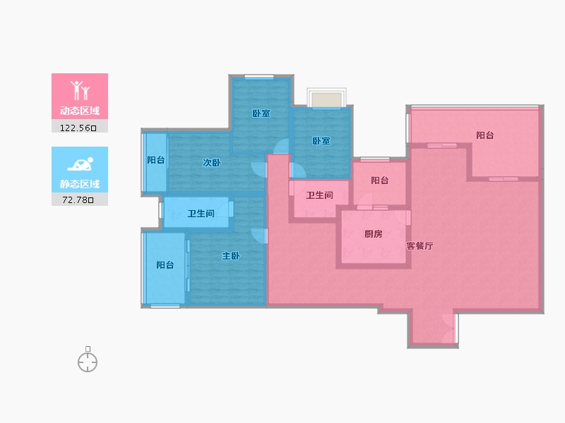 重庆-重庆市-重庆绿岛中心-175.82-户型库-动静分区