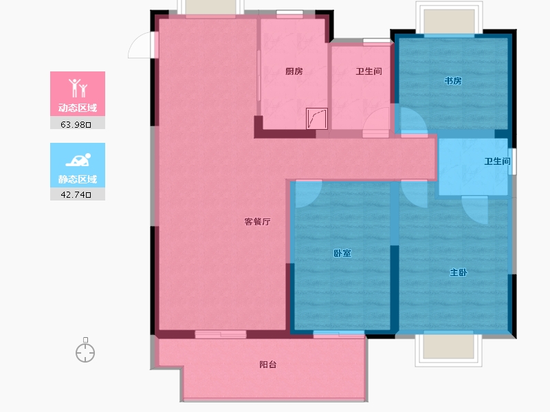 江苏省-徐州市-​珍宝岛雍景和府-96.00-户型库-动静分区