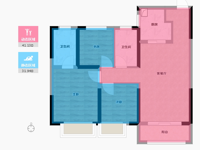 山东省-济南市-万象东方-75.00-户型库-动静分区