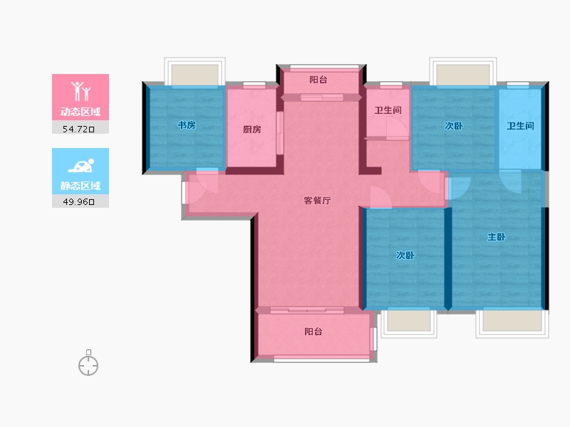 湖南省-长沙市-长房云尚公馆-99.10-户型库-动静分区