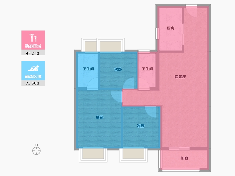 云南省-昆明市-碧桂园春城映象-71.34-户型库-动静分区