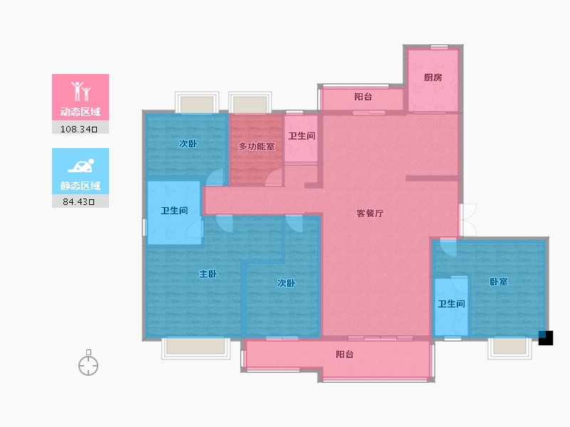 云南省-昆明市-碧桂园春城映象-174.36-户型库-动静分区