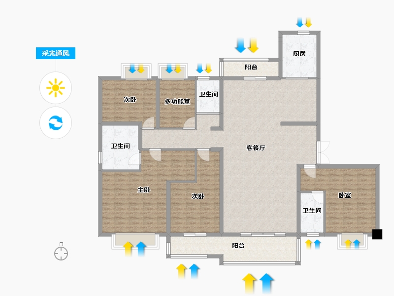 云南省-昆明市-碧桂园春城映象-174.36-户型库-采光通风