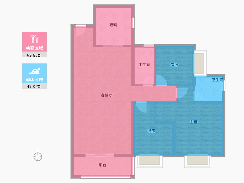 云南省-昆明市-碧桂园春城映象-104.00-户型库-动静分区