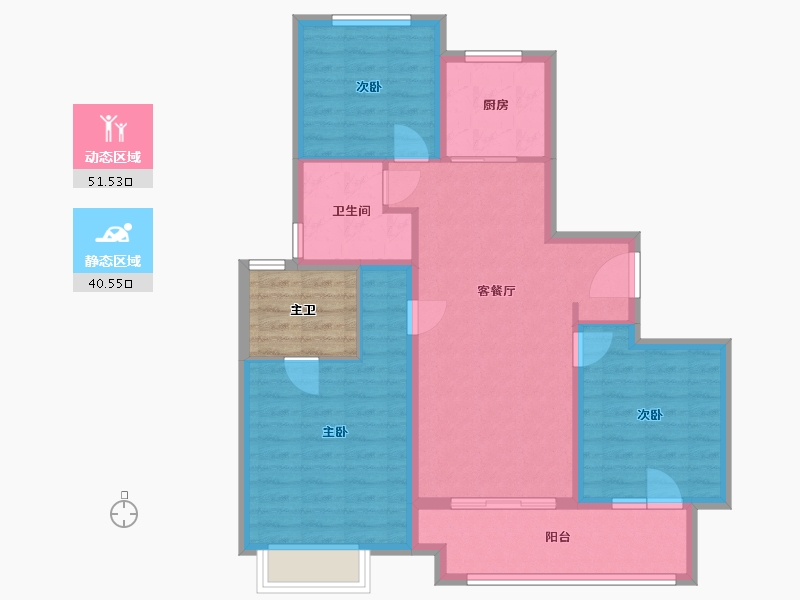 江苏省-徐州市-中南樾府-87.20-户型库-动静分区