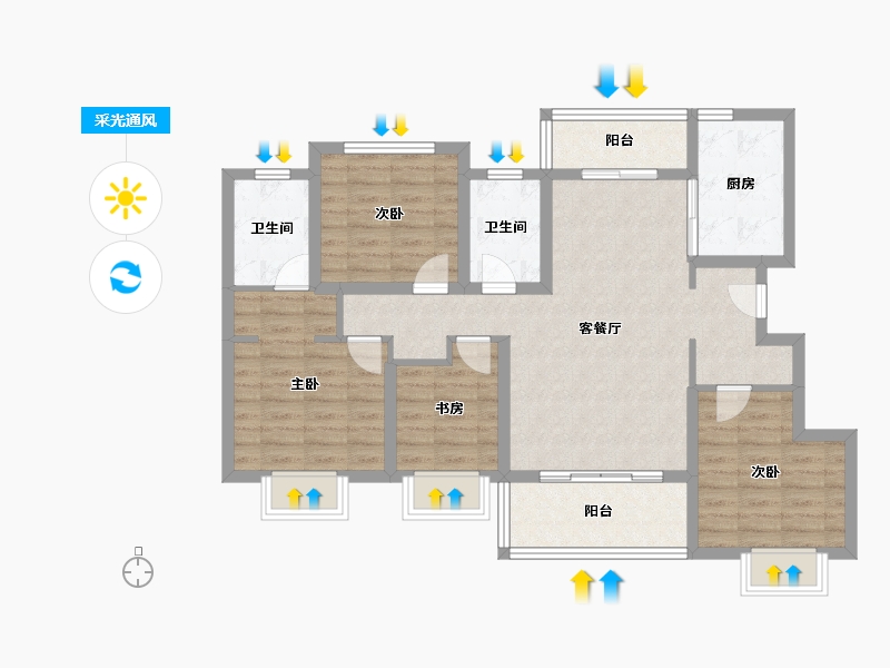 四川省-成都市-保利西汇智慧云城-96.00-户型库-采光通风