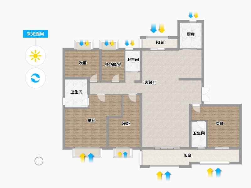 云南省-昆明市-碧桂园春城映象-176.66-户型库-采光通风