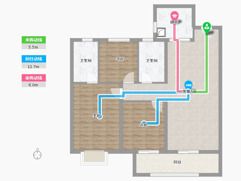 江苏省-徐州市-云龙湖金茂府-97.59-户型库-动静线