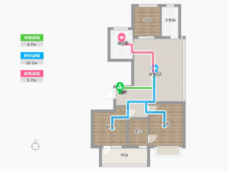 江苏省-徐州市-中南樾府-87.20-户型库-动静线