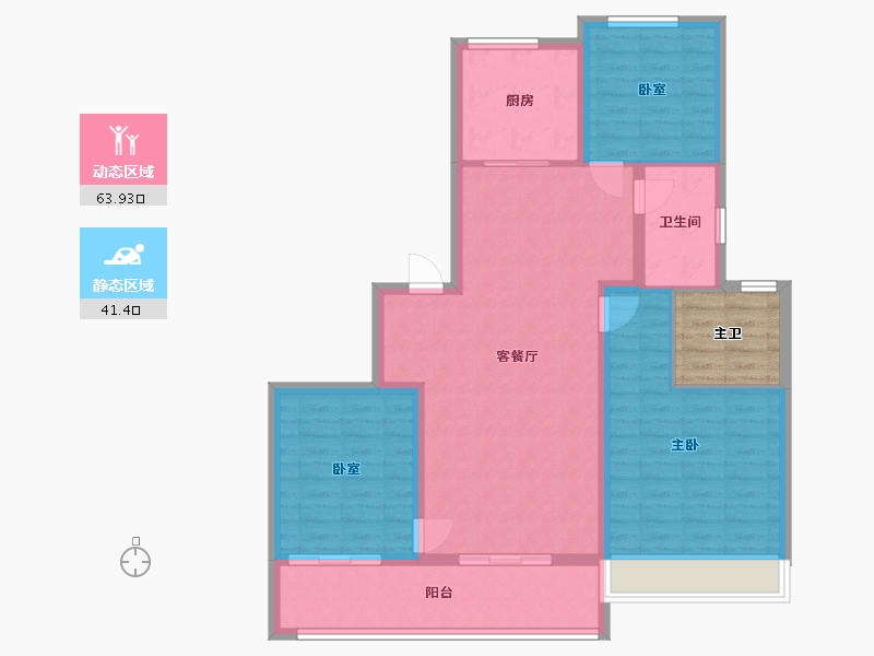 江苏省-徐州市-万科·潮鸣-100.01-户型库-动静分区