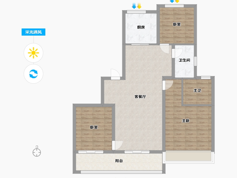 江苏省-徐州市-万科·潮鸣-100.01-户型库-采光通风