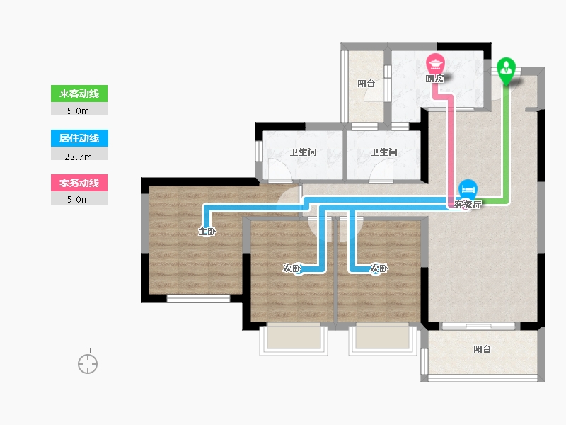 重庆-重庆市-十里长江-85.38-户型库-动静线