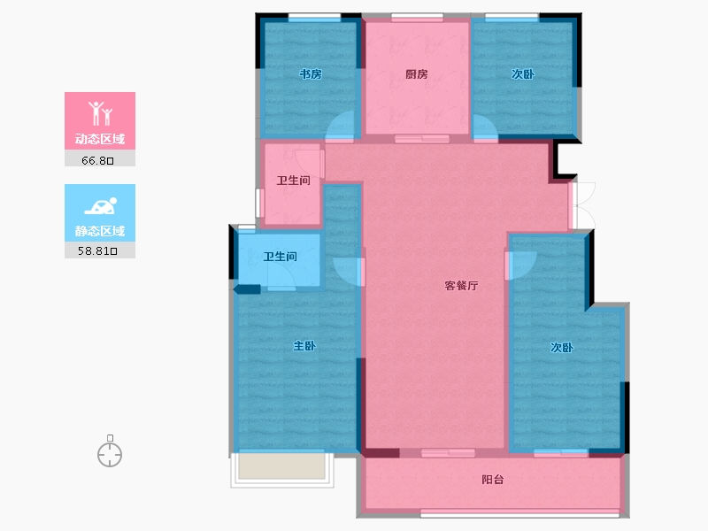 云南省-昆明市-德润香山府-112.90-户型库-动静分区