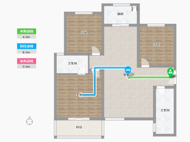 陕西省-宝鸡市-明星佳苑-115.00-户型库-动静线