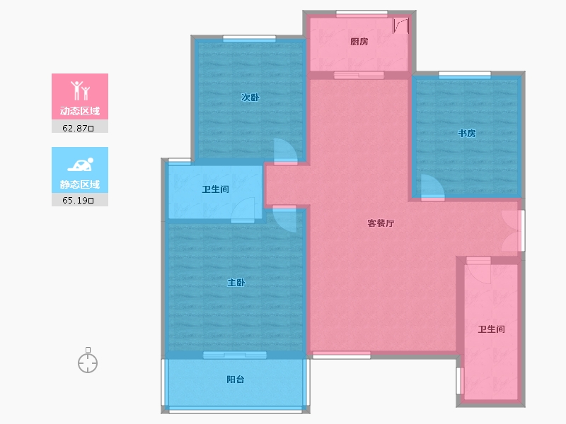 陕西省-宝鸡市-明星佳苑-115.00-户型库-动静分区