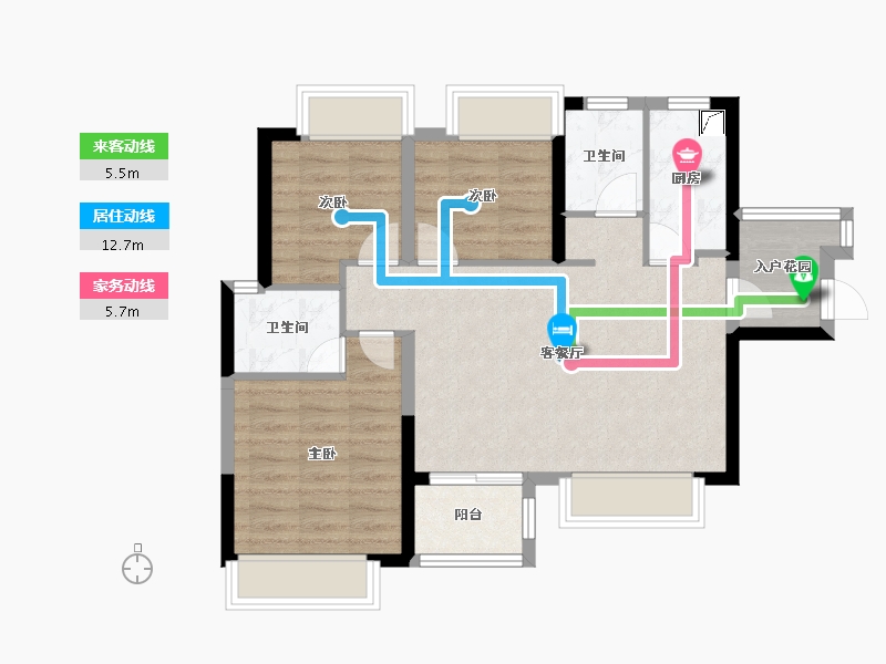 四川省-成都市-融和苑-70.31-户型库-动静线