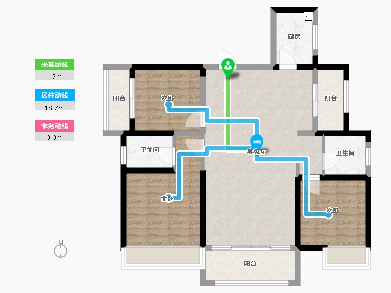 湖南省-常德市-瞰江南-106.00-户型库-动静线