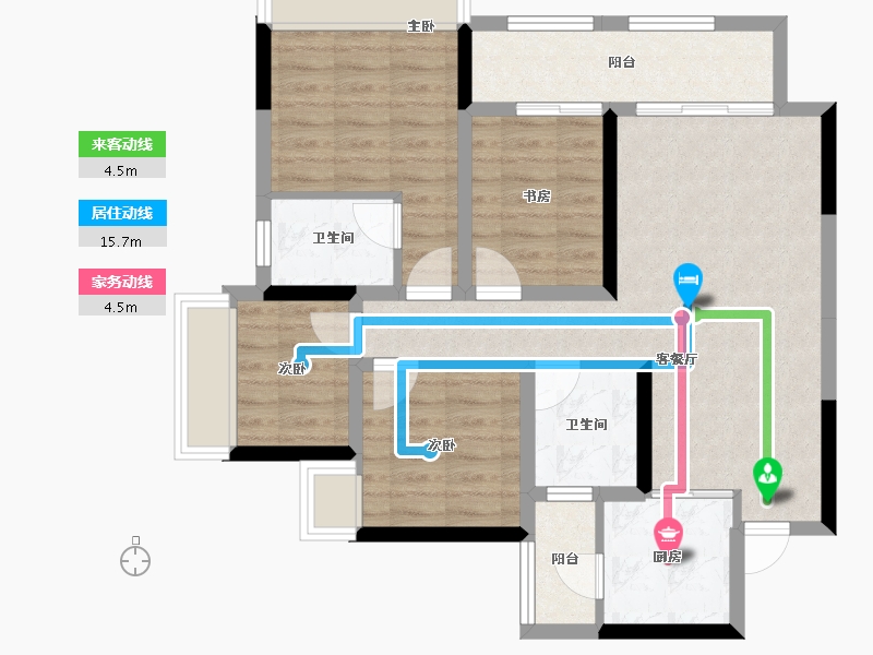 重庆-重庆市-时代云著-80.46-户型库-动静线