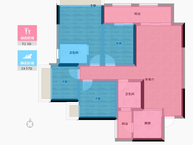 重庆-重庆市-时代云著-80.46-户型库-动静分区