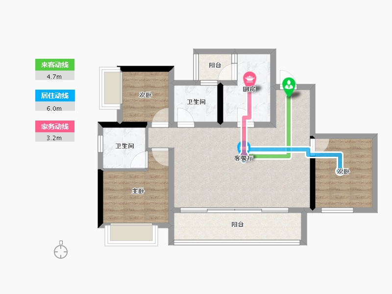 重庆-重庆市-葛洲坝御湖蘭园-75.20-户型库-动静线