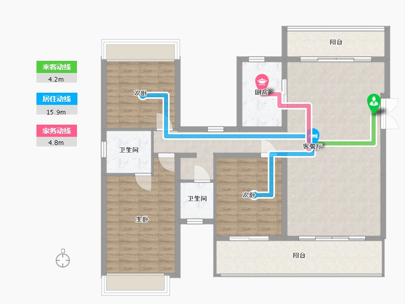 湖南省-邵阳市-云峰时代城-130.00-户型库-动静线