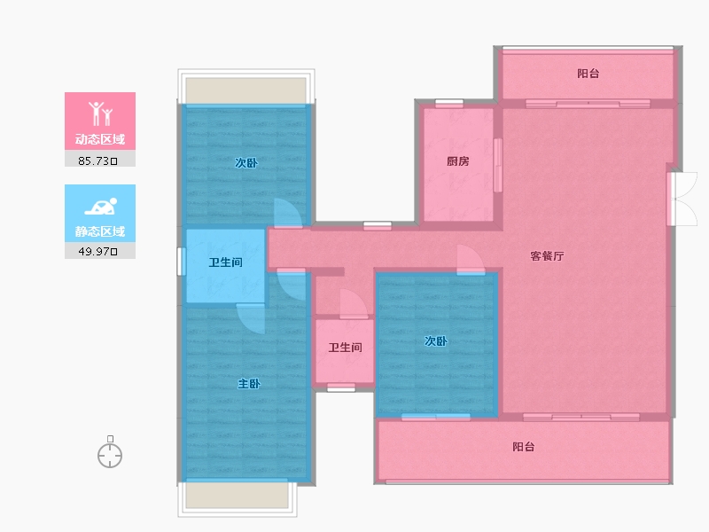 湖南省-邵阳市-云峰时代城-130.00-户型库-动静分区