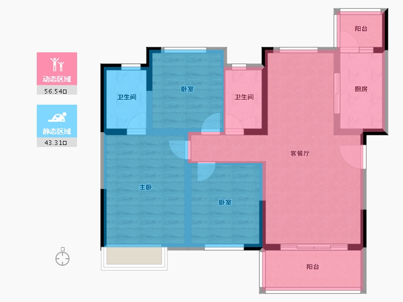 四川省-成都市-城投锦澜悦山-88.78-户型库-动静分区