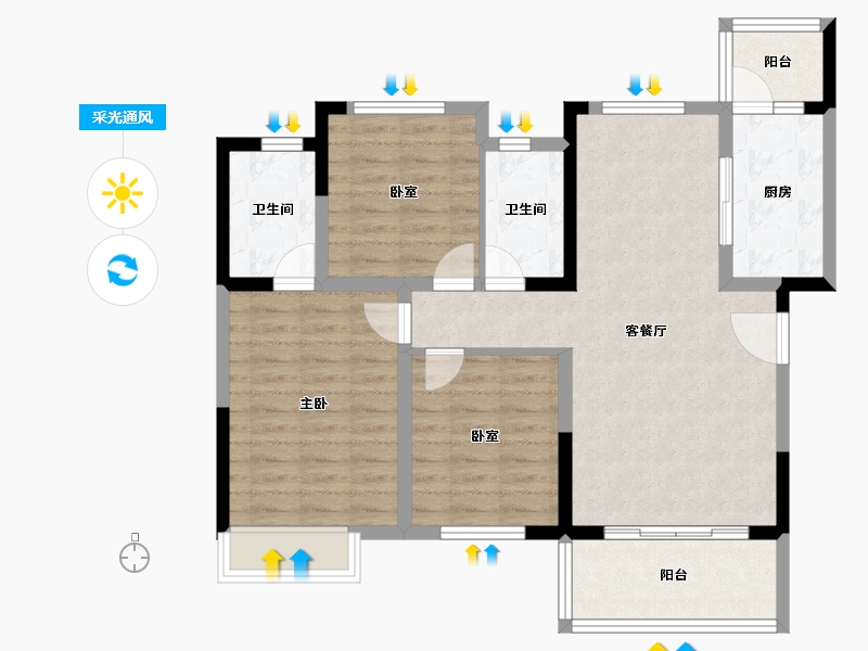 四川省-成都市-城投锦澜悦山-88.78-户型库-采光通风