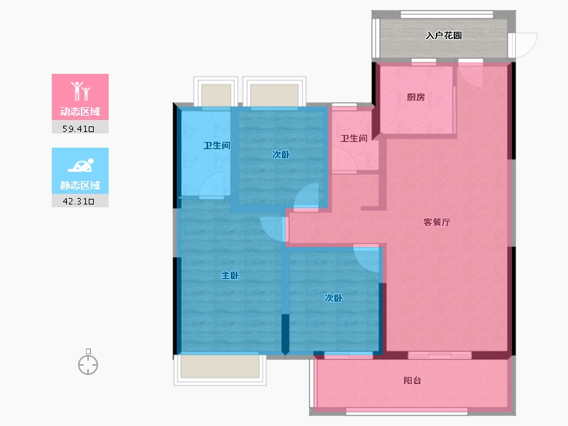 云南省-昆明市-招商雍和府-96.00-户型库-动静分区