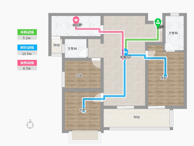 云南省-昆明市-招商雍和府-91.39-户型库-动静线