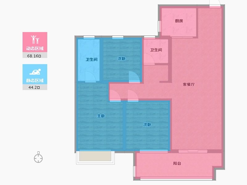 河南省-南阳市-建业城-100.00-户型库-动静分区