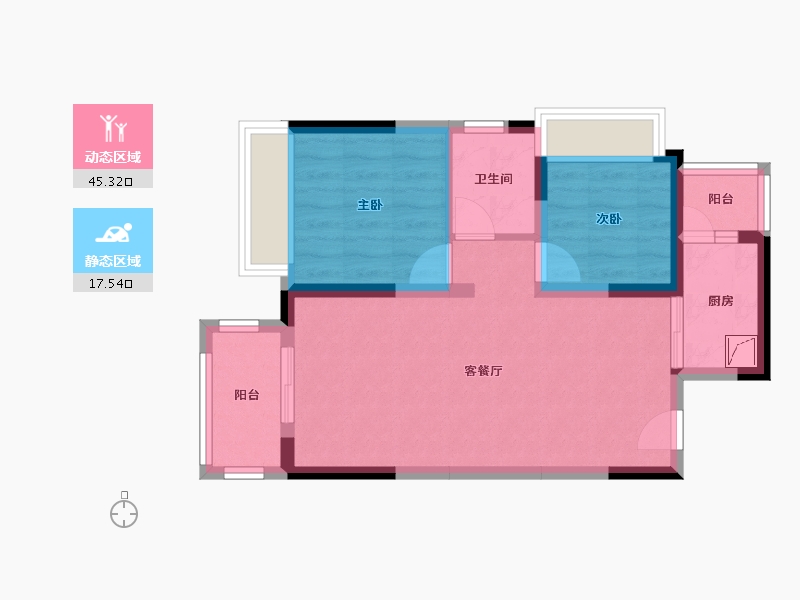 四川省-成都市-融和苑-55.08-户型库-动静分区